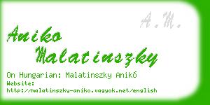 aniko malatinszky business card