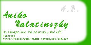 aniko malatinszky business card